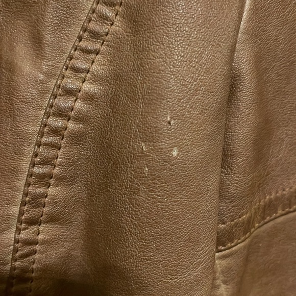 Brown faux  Leather Jacket / size Medium - Picture 3 of 6